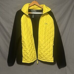 Ralph Lauren Jacket Womens Medium Quilted Insulated Lightweight Yellow Black